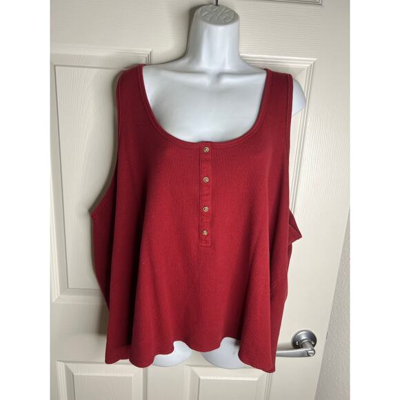 Old Navy Women's Thermal Tank Top Burgundy NEW ~ Size 4X - Picture 1 of 5
